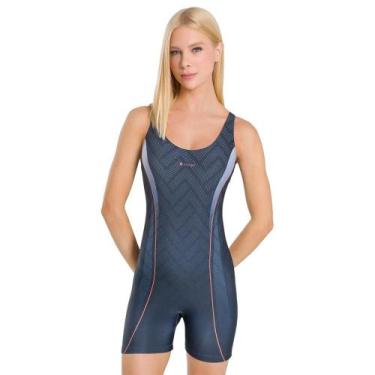 Imagem de Maio Macaquinho Trinys 3620 Estampado SL2659 Feminino, Preto, Laranja,
