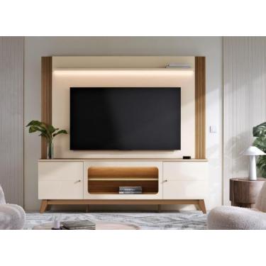 Imagem de Home Sala Estar Living Maceió 2 metros LED e Nicho com Vidro - Mega Fa