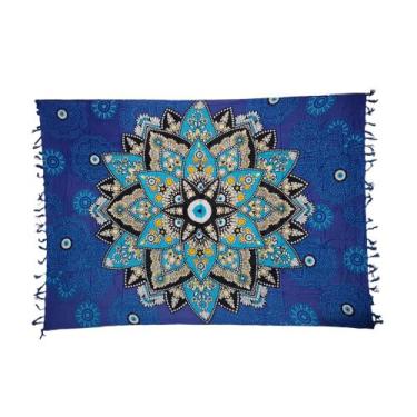 Imagem de Canga de praia olho grego/ mandala olho grego em viscose - Corpo Doura