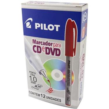 Imagem de Caneta para CD 1.0MM Ponta Fina Vermelho CX.C/12 - Pilot