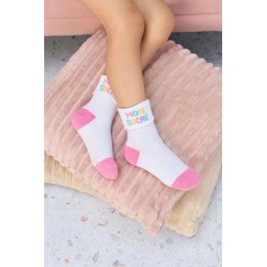 Imagem de Meia Curta Infantil Estampada Mon Sucré, M, Estampado