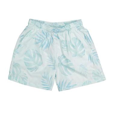 Imagem de Bermuda Infantil Menino em Tactel Folhas Azul Listras Ogochi, 4