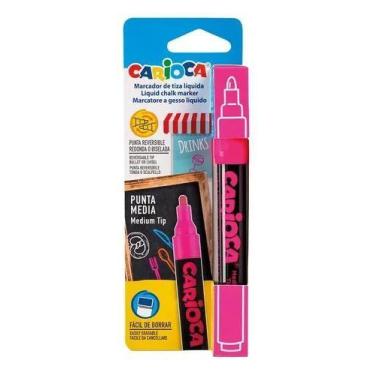 Imagem de Caneta Giz Líquido Rosa Carioca Para Quadro Negro