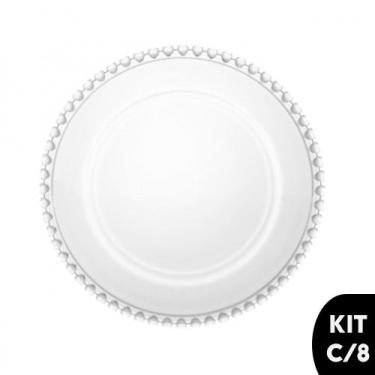 Imagem de Jogo 8 Sousplats de Cristal Pearl Clear Wolff 32cm