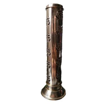 Imagem de Incensário Dourado de Metal Torre - Aleci Fahion, Dourado, 27x8,5
