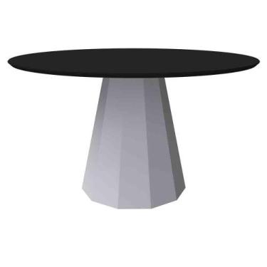 Imagem de Mesa Isis 135X135Cm - Off White/Preto - LAMARE
