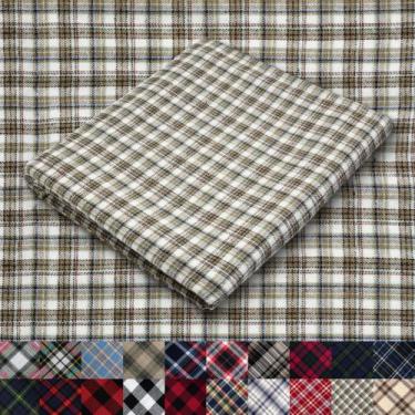 Imagem de Tecido Flanela Xadrez Tartan Verde Oliva e Bege 100% Algodão 152 cm - 
