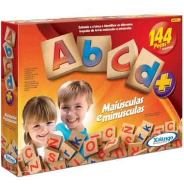 Imagem de Blocos Pedagógicos ABCD em Madeira 144 Peças - Xalingo