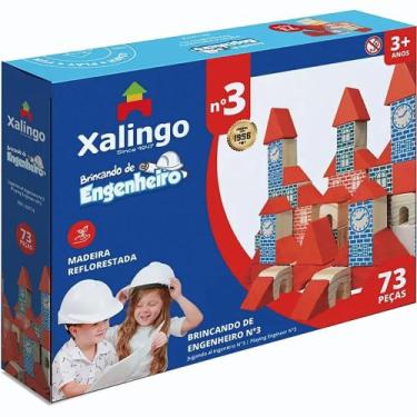 Imagem de Blocos Pedagógicos Brincando de Engenheiro 73 Peças - Xalingo