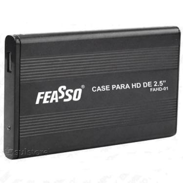 Imagem de Case Gaveta Para HD 2,5 SATA de Notebook Sata USB 2.0 Preto Alumínio F