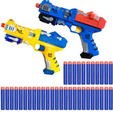 Imagem de 2 Pistolas Nerf Lança Dardos de Espuma Infantil de Brinquedo - OM Util
