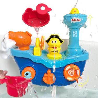 Imagem de Brinquedo de Banho QHYSKU Barco Interativo com Patinho para Bebês