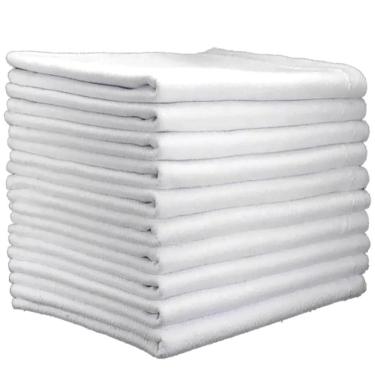 Imagem de Kit 20 Panos de Chão Branco 100% Algodão Costura Dupla Alta Absorção para Limpeza Pesada 35x55CM OEM