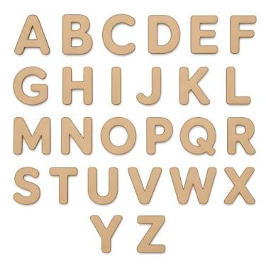 Imagem de Alfabeto A-Z MDF Cru 3mm - 26 Letras de 10cm para Decoração e Educação