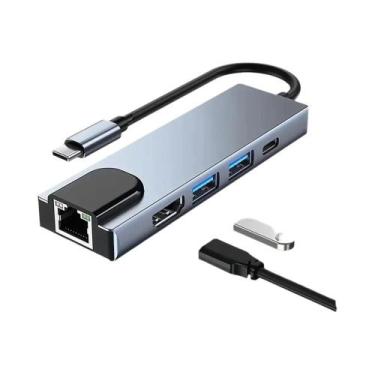 Imagem de Hub USB-C 11 Em 1 Com Saída De Vídeo Dupla, HDMI, VGA, RJ45, USB 3.0 E