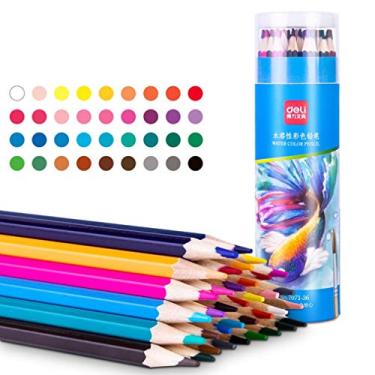 Imagem de Lápis de cor solúvel em água hexagonal, corpo de 36 cores, adequado para pintura e esboço