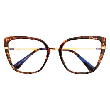 Imagem de Armação Óculos de Grau Feminina Gatinho Helena Animal Print-Feminino