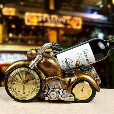 Imagem de Pkfinrd Estante de vinho criativo para decoração de casa, ornamentos para sala de estar, pequenos móveis de 30 x 18 cm (cor: dourado)