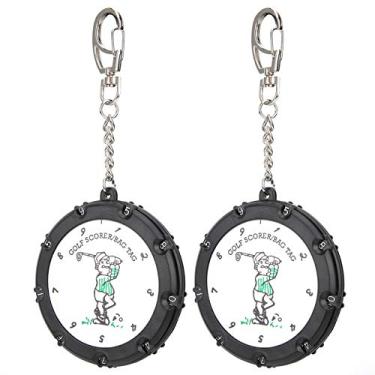 Imagem de 2 peças de contador de golfe, plástico durável + metal com 18 furos, contador de golfe, contador de pontuação de golfe, acessórios de golfe ajustáveis