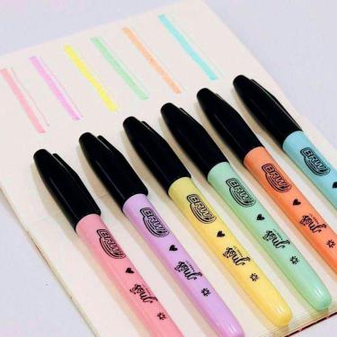 Imagem de KIt Arco Iris 6 Marca Texto BRW Soul Fine