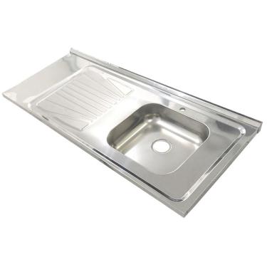 Imagem de Pia Inox Fabrinox PSD1200D 120x52cm, cuba direita e furo para torneira
