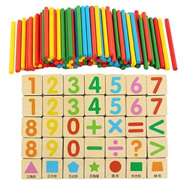 Generic 1 Conjunto De Brinquedos Matemáticos Brinquedos Educativos  Brinquedos De Madeira Brinquedos Montessori Para Manipuladores Matemáticos  De 3 Anos Jogos De Matemática Números : : Brinquedos e Jogos