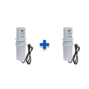 Imagem de Kit 2 Torres De Tomadas Automático 2Tom 20A 2USB 3.5 Tipo C COR:BRANCO
