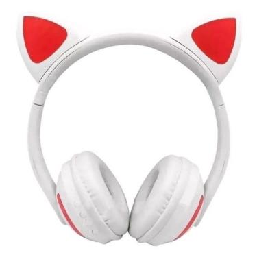 Imagem de Fone de Ouvido Bluetooth de Gatinho - Branco