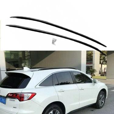 Imagem de Barra de trilho lateral de rack de teto de alumínio preto 2 peças para Honda Acura RDX 2012-2018