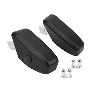 Imagem de Akozon Apoio de braço de motocicleta, par de apoio de braço traseiro de motocicleta de passageiro com porta de substituição de suporte de bebida para Gold Wing Tour GL 2018-2020
