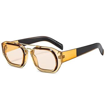 Imagem de Óculos de Sol Quadrado Feminino Vintage Grande Armação Tons Masculino Gafas De Sol Óculos de Sol UV400 Óculos Retângulo Óculos, champanhe, A