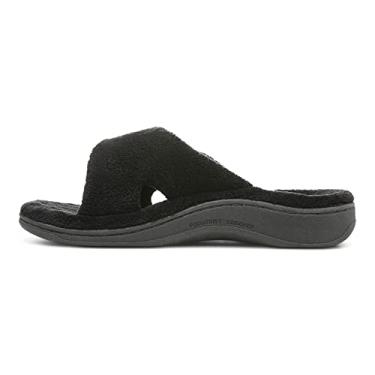 Imagem de Vionic Pantufa feminina Indulge Pauline – Pantufa feminina confortável e ajustável, Preto, 8