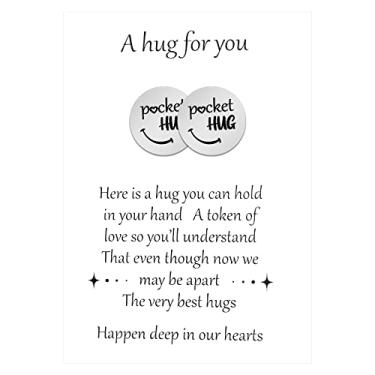 Imagem de 2 peças de lembrança de bolso para abraçar presentes de alegria para ele, lembrança de bolso, pensando em presente para amigo de volta às aulas com cartão e envelope, relacionamento de longa distância, presente de amor