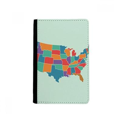 Imagem de Porta-passaporte padrão mapa dos Estados Unidos Notecase Burse carteira capa porta-cartão, Multicolor