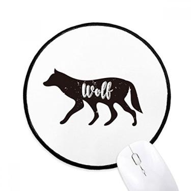 Imagem de Mouse pad lobo preto e branco animal tapete redondo para escritório para computador