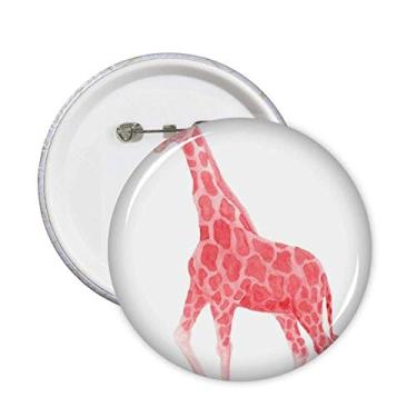Imagem de IUCN Animais Ameaçados de Extinção Alfinetes de Girafa Vermelha Botão Emblema Decoração Acessório 5 peças
