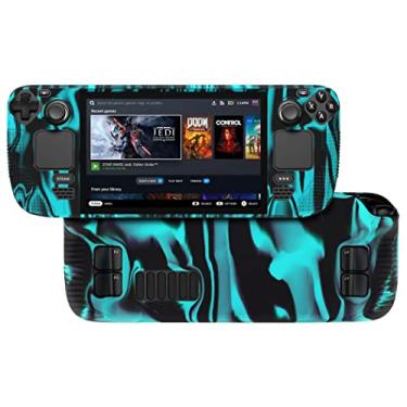 Imagem de Estojo Steam Deck, TwiHill Steam Deck Capa protetora de silicone 2021, Shell à prova de choque Capa macia antiderrapante Proteção total durável Pele resistente a arranhões (Azul)