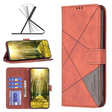 Imagem de Slots de cartão magnético Capas de telefone Samsung Galaxy S23 Plus S 23 Plus Capa de couro de luxo Business Holder Carteira Clip Phone Shell Samsung S23 Plus Capas (Laranja, Samsung S23 Plus)