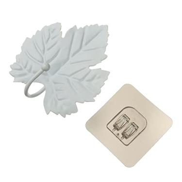 Imagem de KIZQYN Ganchos de casaco de parede saco de guarda-roupa cabide folhas forma jóias pendurado gancho de ferro decoração de parede folha gancho de chave ferramentas de rack de cozinha rack de casaco montado na parede (cor: 8)