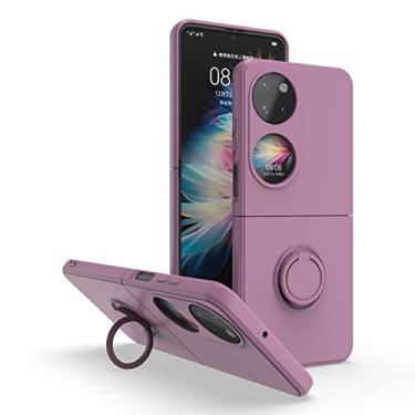 Imagem de Hee Hee Smile Capa para celular com bolso para Huawei P50 com suporte de fivela de anel, capa traseira antiquebra de silicone para celular