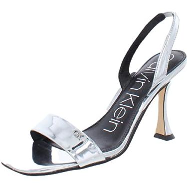 Imagem de Calvin Klein Sandália feminina de salto Byrona, Prata 040, 7.5