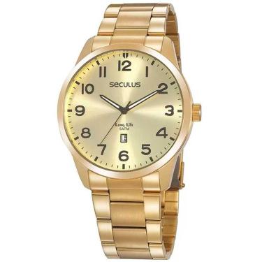 Imagem de Relógio Masculino Seculus Dourado c/ Calendário 20961GPSVDA1
