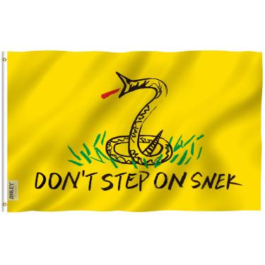 Imagem de ANLEY Fly Breeze 3x5 Foot don't tread on me Flag - Cores vivas e resistentes ao desbotamento UV - Cabeçalho de lona e costura dupla - Bandeiras para festas de chá Poliéster com ilhós