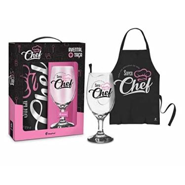 Imagem de Kit Taça Avental Presente Divertido Super Chef Rosa Masterchef