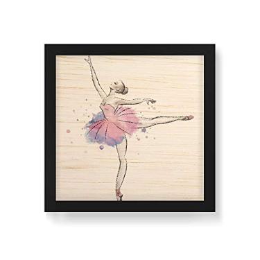 Imagem de Arte Maníacos Quadro Decorativo em Madeira Bailarina Color - 30x30cm (Moldura caixa em laca preta)