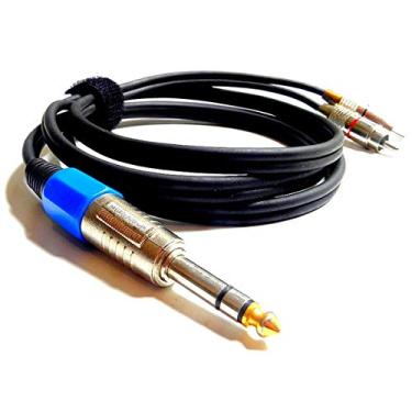 Imagem de Cabo de Áudio Blindado Y P10 Estéreo RCA Macho Duplo Profissional 2 Metros