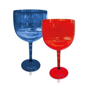 Imagem de Kit 2 Taças Gin Azul e Vermelho Translúcido Acrílico Ps KrystalON