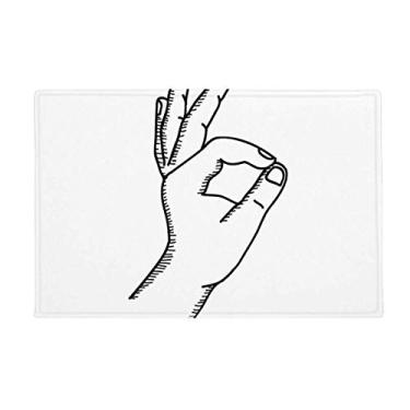 Imagem de DIYthinker OK Gesture Line Tapete de piso padrão tapete antiderrapante para porta de banheiro