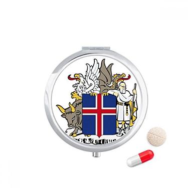 Imagem de Porta-comprimidos com emblema nacional da Islândia, Europa, porta-remédios