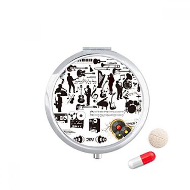 Imagem de Caixa de comprimidos com estampa louca do festival de música de rock e dispensador de remédios